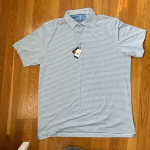 NEW Johnnie-O blue striped polo